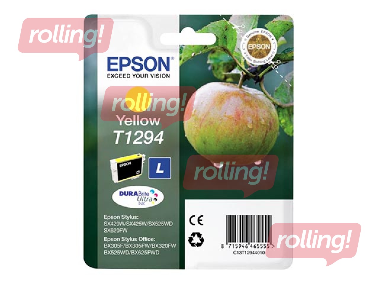 Tintes kasete Epson Stylus Office BX305F, dzeltena, 7ml