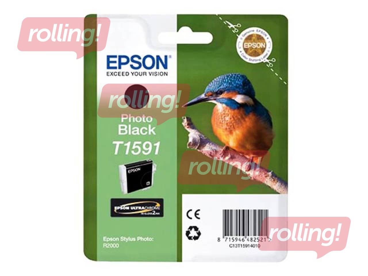 Tintes kasete Epson  Stylus Photo R2000, foto melna, 17ml