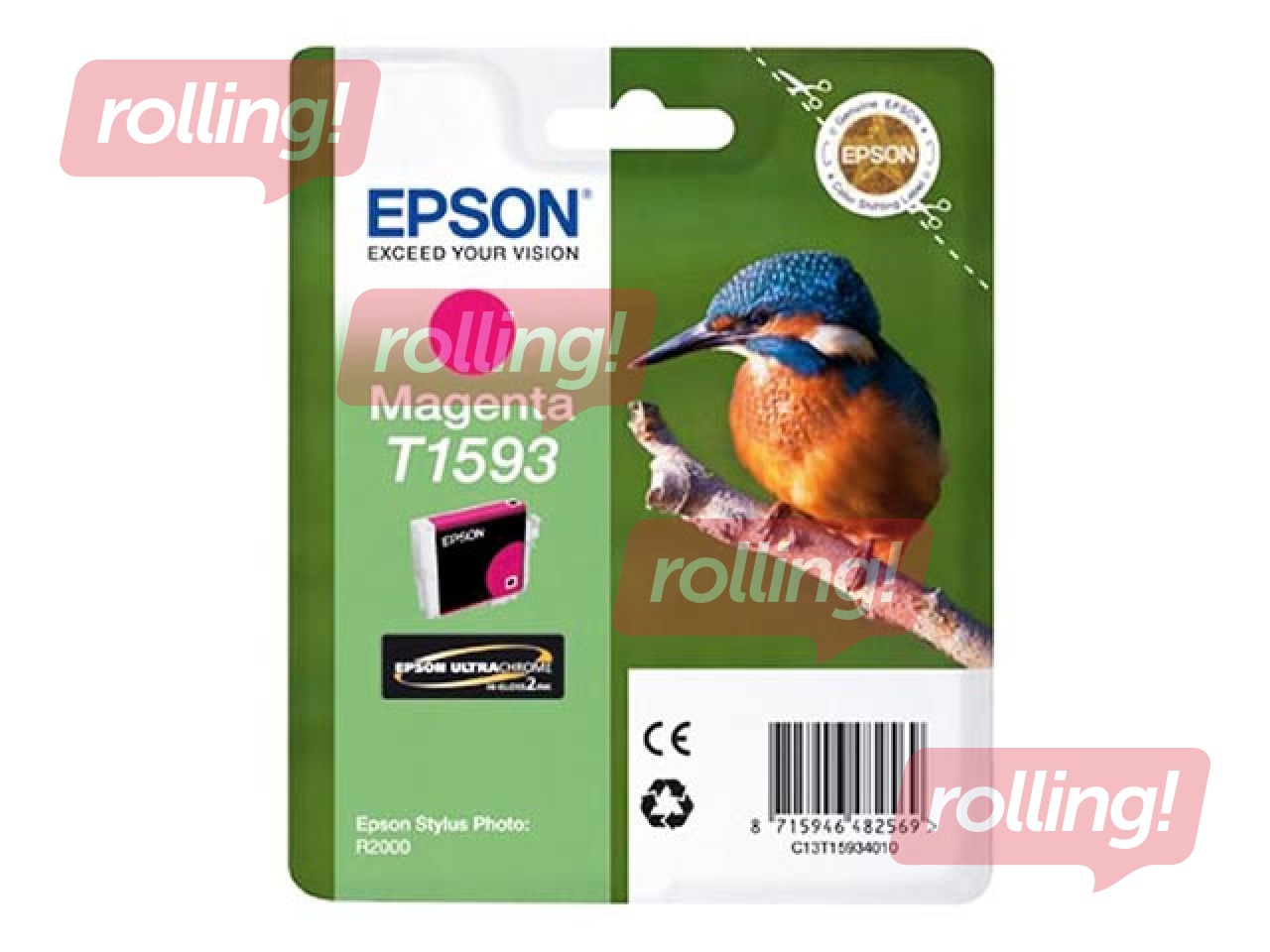 Tintes kasete Epson  Stylus Photo R2000, fuksīna sarkana, 17ml