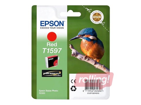 Tintes kasete Epson  Stylus Photo R2000, sarkana, 17ml