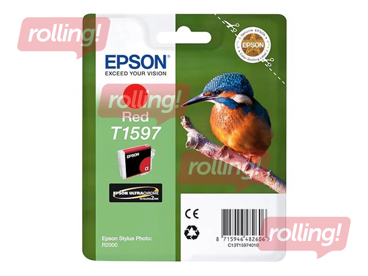 Tintes kasete Epson  Stylus Photo R2000, sarkana, 17ml