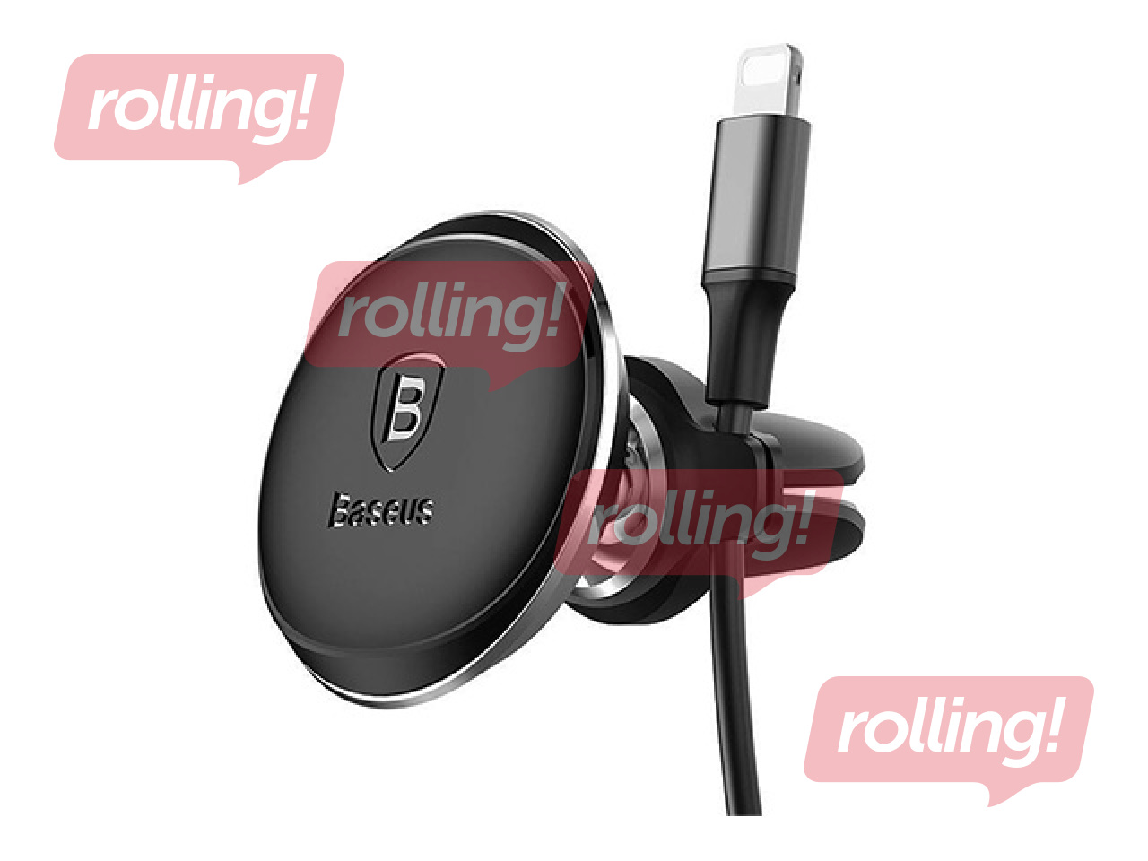 Automobiļa magnētiskais turētājs viedtālruņiem, Baseus, gaisa restei, melns