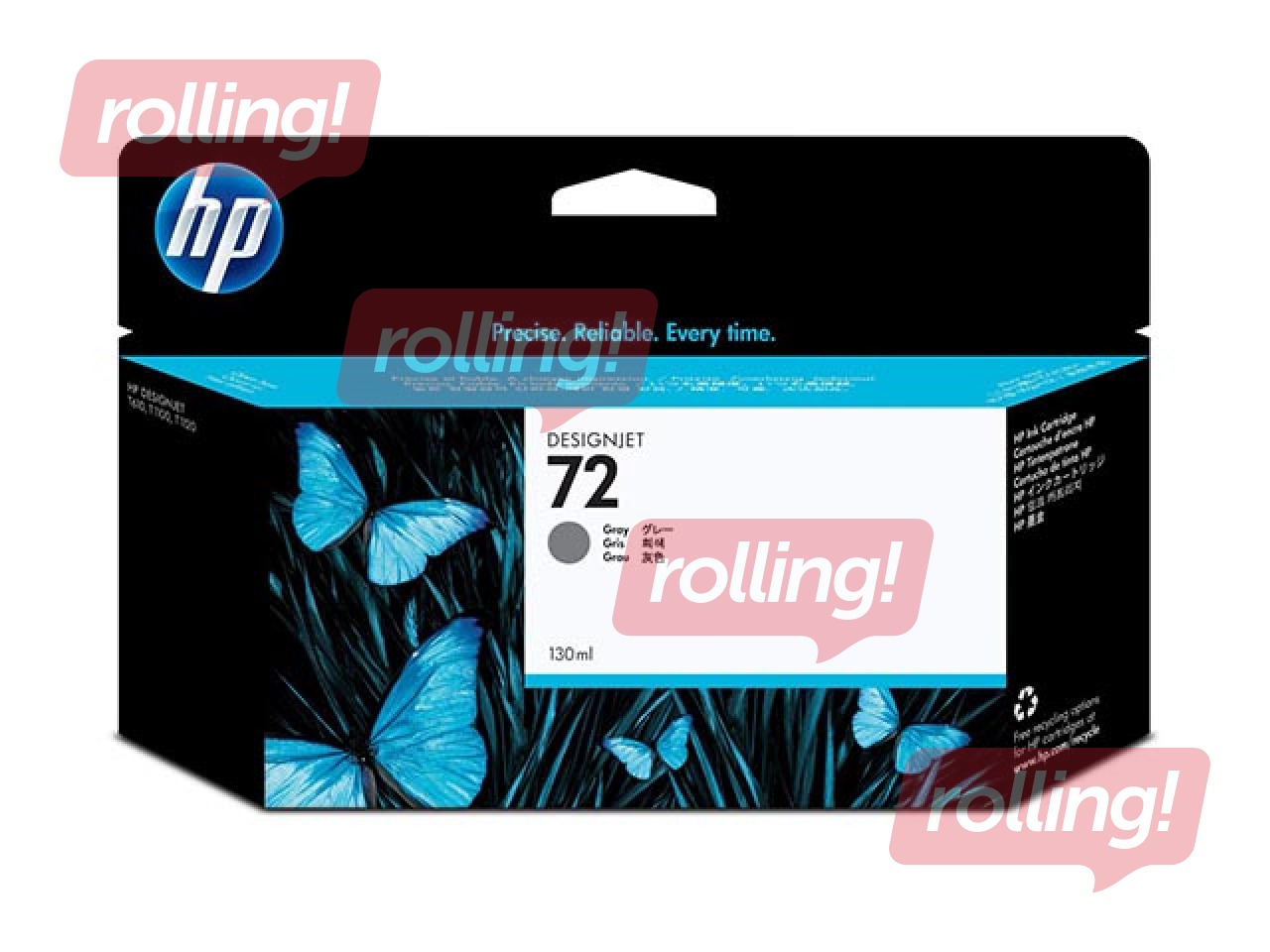 Tintes kasete  HP Nr. 72, pelēka, 130ml