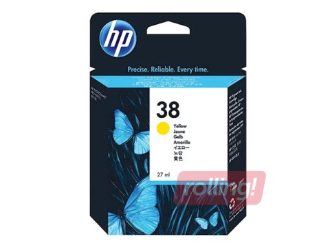 Tintes kasete  HP Nr. 38, dzeltena, 27ml
