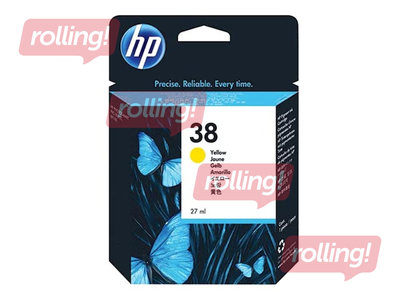 Tintes kasete  HP Nr. 38, dzeltena, 27ml