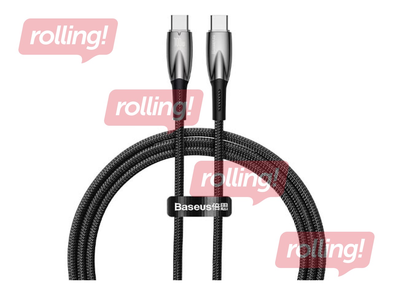 Ühendusjuhe Baseus Glimmer Series Type C - Type C, 100W, 20v, 5A, 1m, must