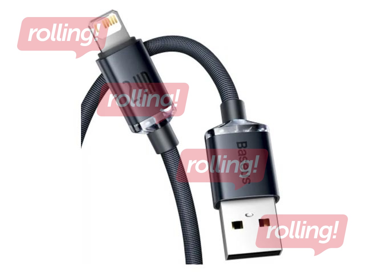 Savienotājvads Baseus Crystal Shine USB - Lightning, 2.4A, 2m, melns + Līgo dāvana!