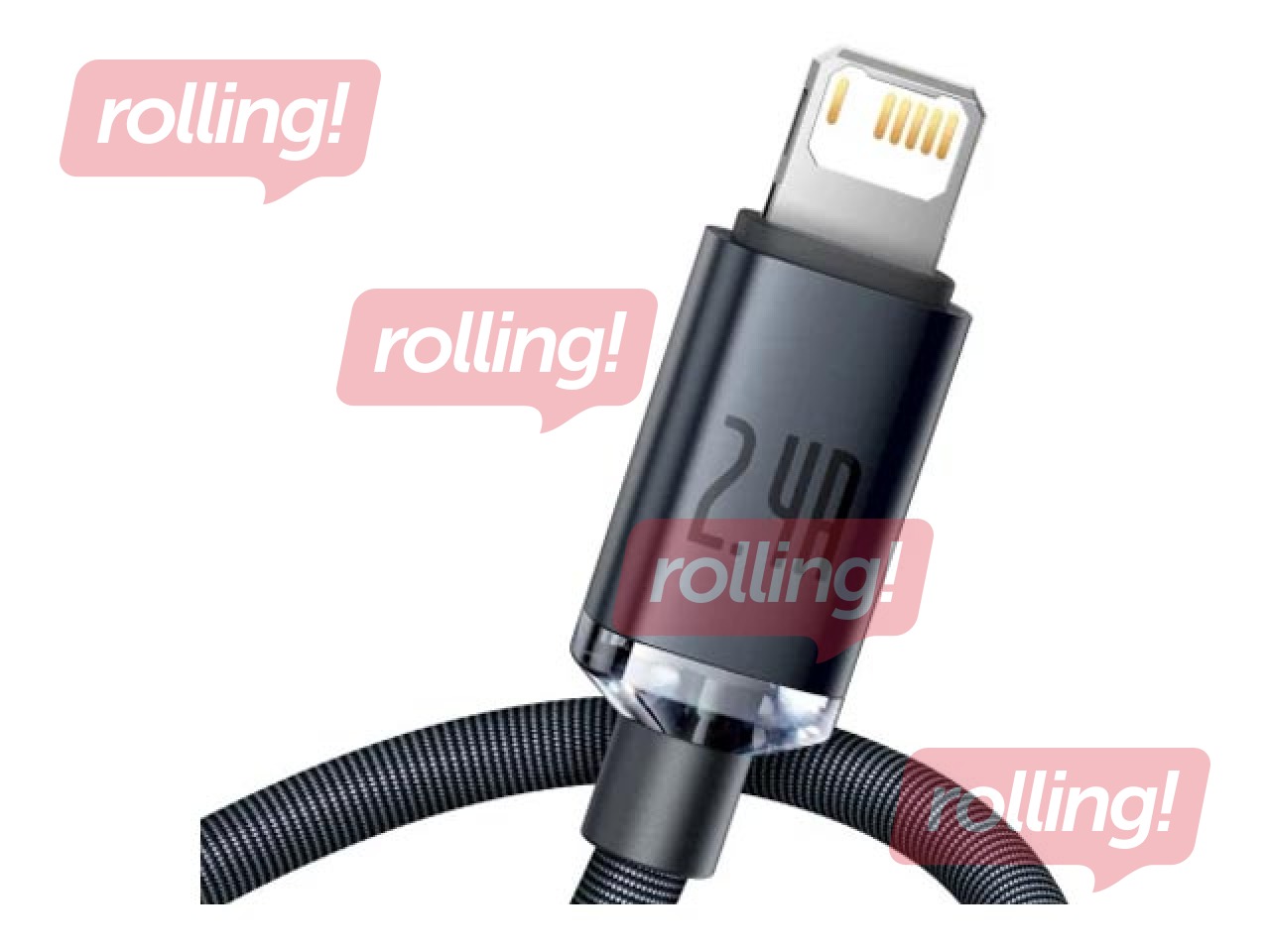 Savienotājvads Baseus Crystal Shine USB - Lightning, 2.4A, 2m, melns + Līgo dāvana!