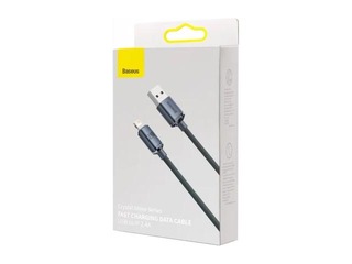 Savienotājvads Baseus Crystal Shine USB - Lightning, 2.4A, 2m, melns + Līgo dāvana!