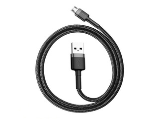 Savienotājvads Baseus Cafule USB - Micro USB, 2.4A, 1m, melns un pelēks