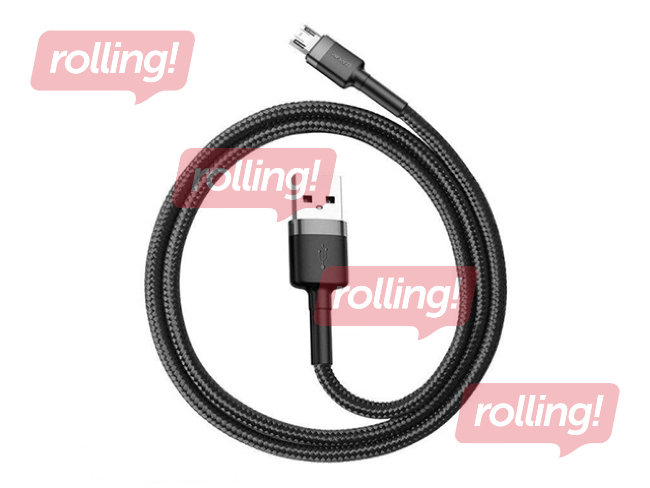 Savienotājvads Baseus Cafule USB - Micro USB, 2.4A, 1m, melns un pelēks