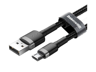 Savienotājvads Baseus Cafule USB - Micro USB, 2.4A, 1m, melns un pelēks