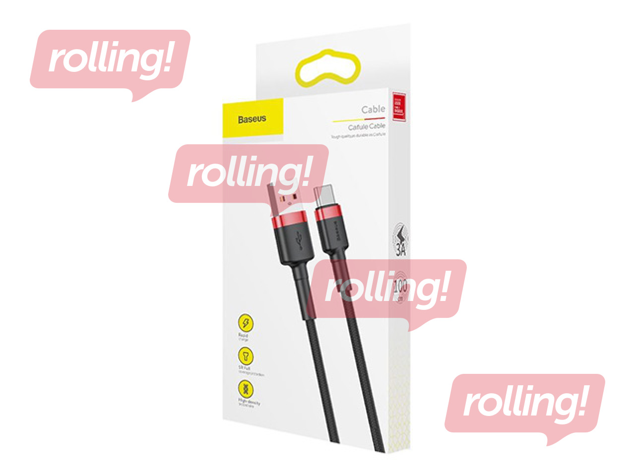 Baseus Cafule USB 2.0 A - Type C Male QC 3.0 1m