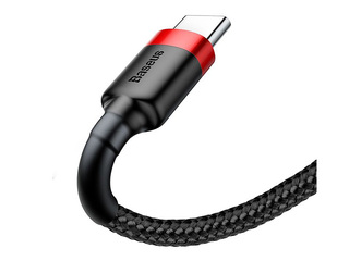 Savienotājvads Baseus Cafule USB 2.0 A - Type C Male QC 3.0 1m, melns un sarkans