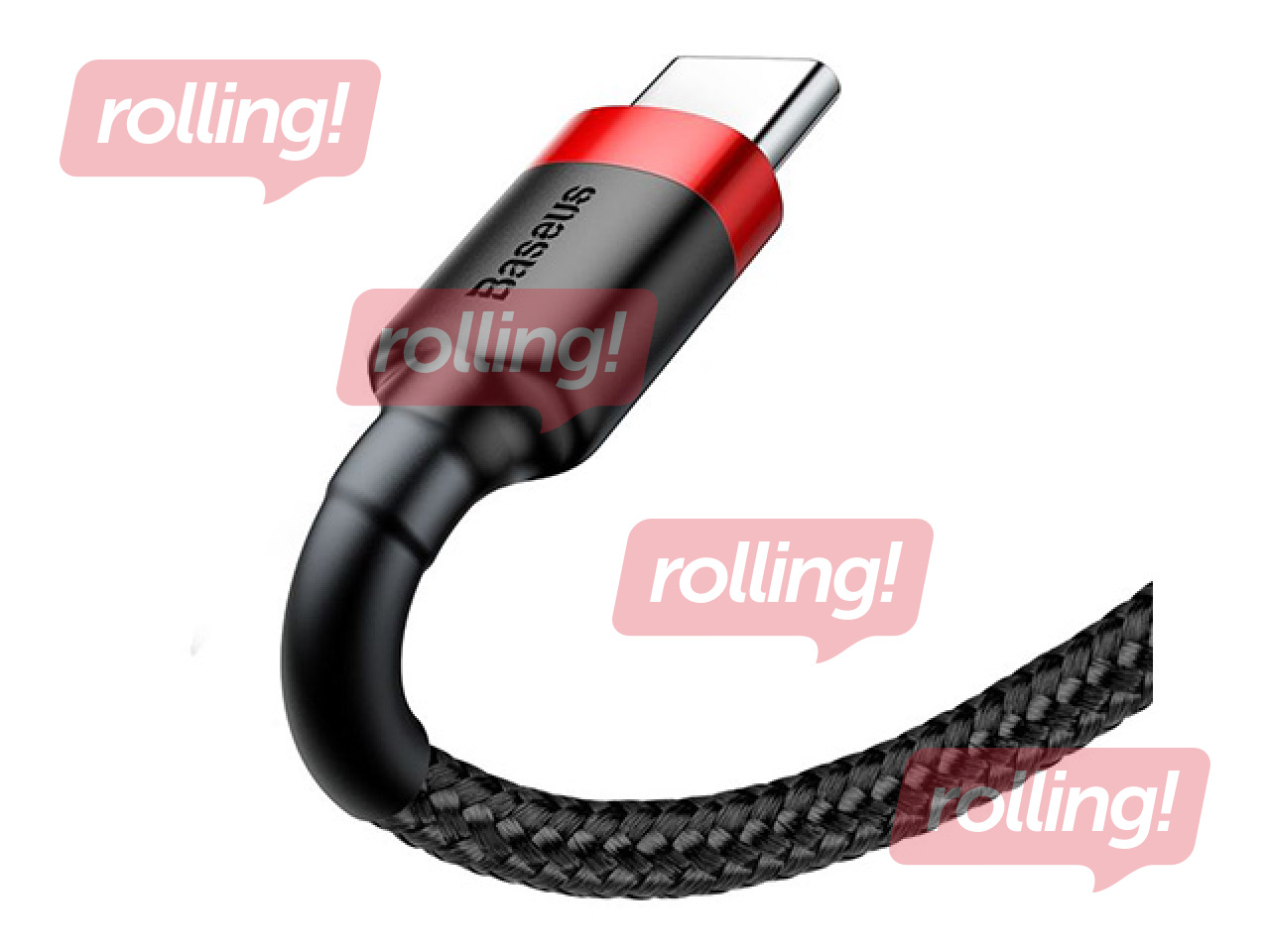 Savienotājvads Baseus Cafule USB 2.0 A - Type C Male QC 3.0 1m, melns un sarkans