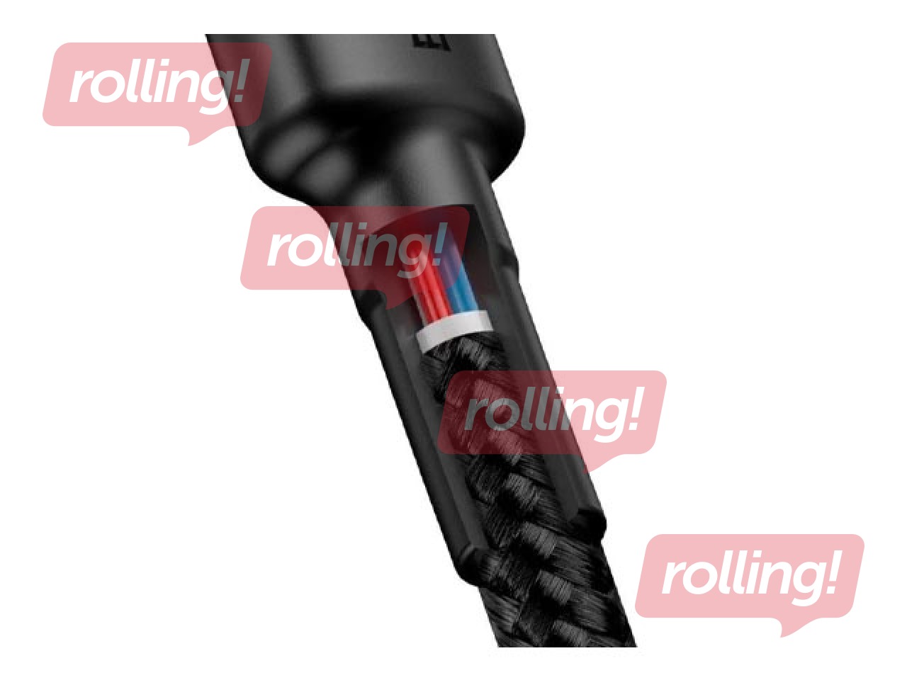 Savienotājvads Baseus Cafule Type C - Type C, 60W, 20v, 3A, 2m, melns un pelēks