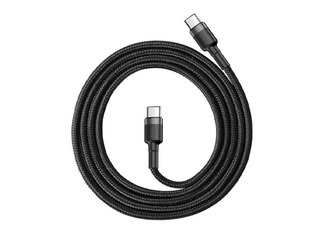 Ühendusjuhe Baseus Cafule Type C - Type C, 60W, PD2.0, 20V, 3A, 2m, must ja hall
