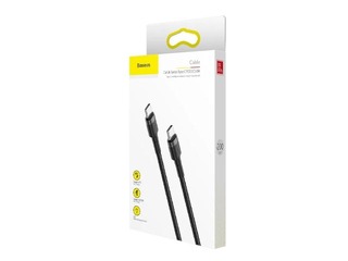 Ühendusjuhe Baseus Cafule Type C - Type C, 60W, PD2.0, 20V, 3A, 2m, must ja hall