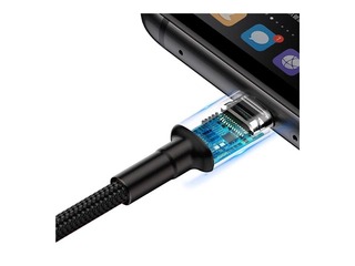 Соединительный провод Baseus Cafule USB - Type C, QC, 3.0, 5A, 1м, чёрный и серый
