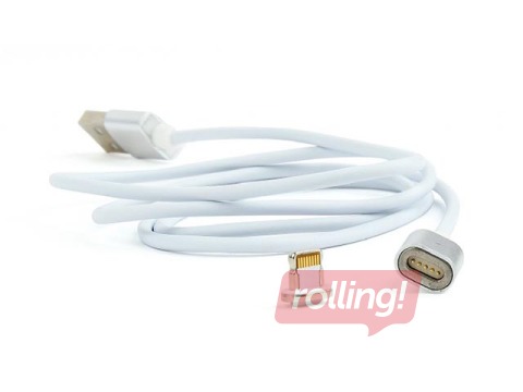 Magnētiskais savienotājvads Gembird USB - Lightning, 1m, sudrabs