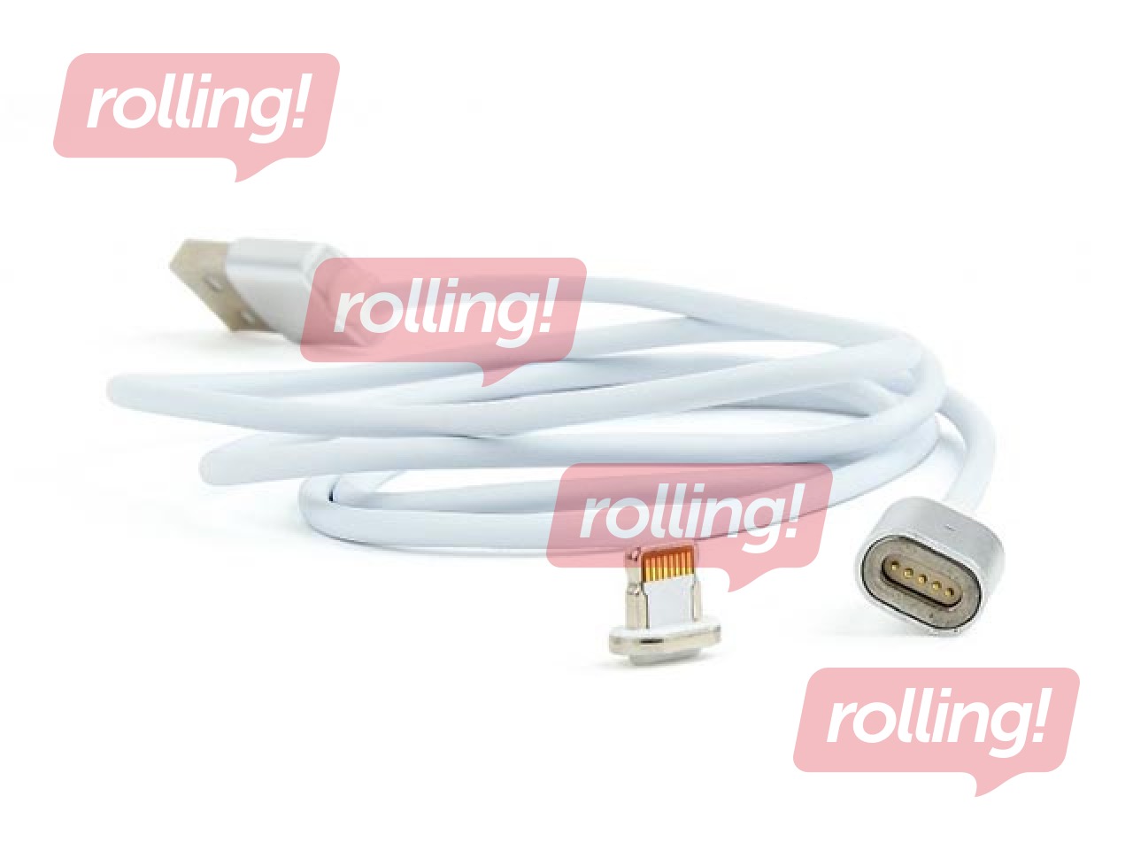 Magnētiskais savienotājvads Gembird USB - Lightning, 1m, sudrabs