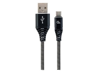 Gembird USB Male - USB Type C Male Premium cotton braided 2m Black