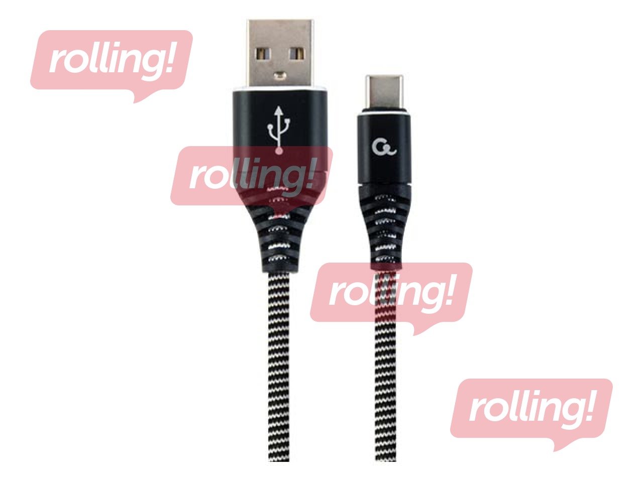 Gembird USB Male - USB Type C Male Premium cotton braided 2m Black