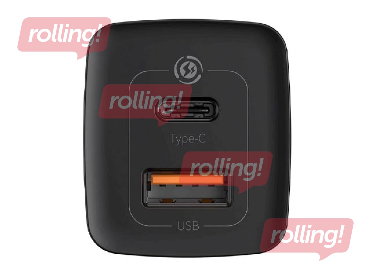 Lādētājs Baseus GaN2 USB + Type C, 65W, melns