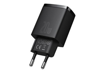 Charger Baseus Compact Quick Type C + USB, 20W, black