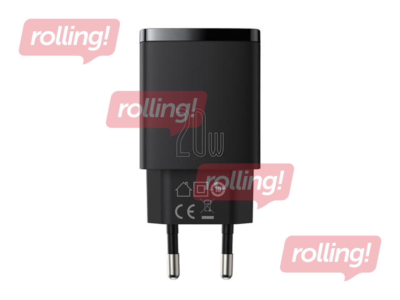 Charger Baseus Compact Quick Type C + USB, 20W, black