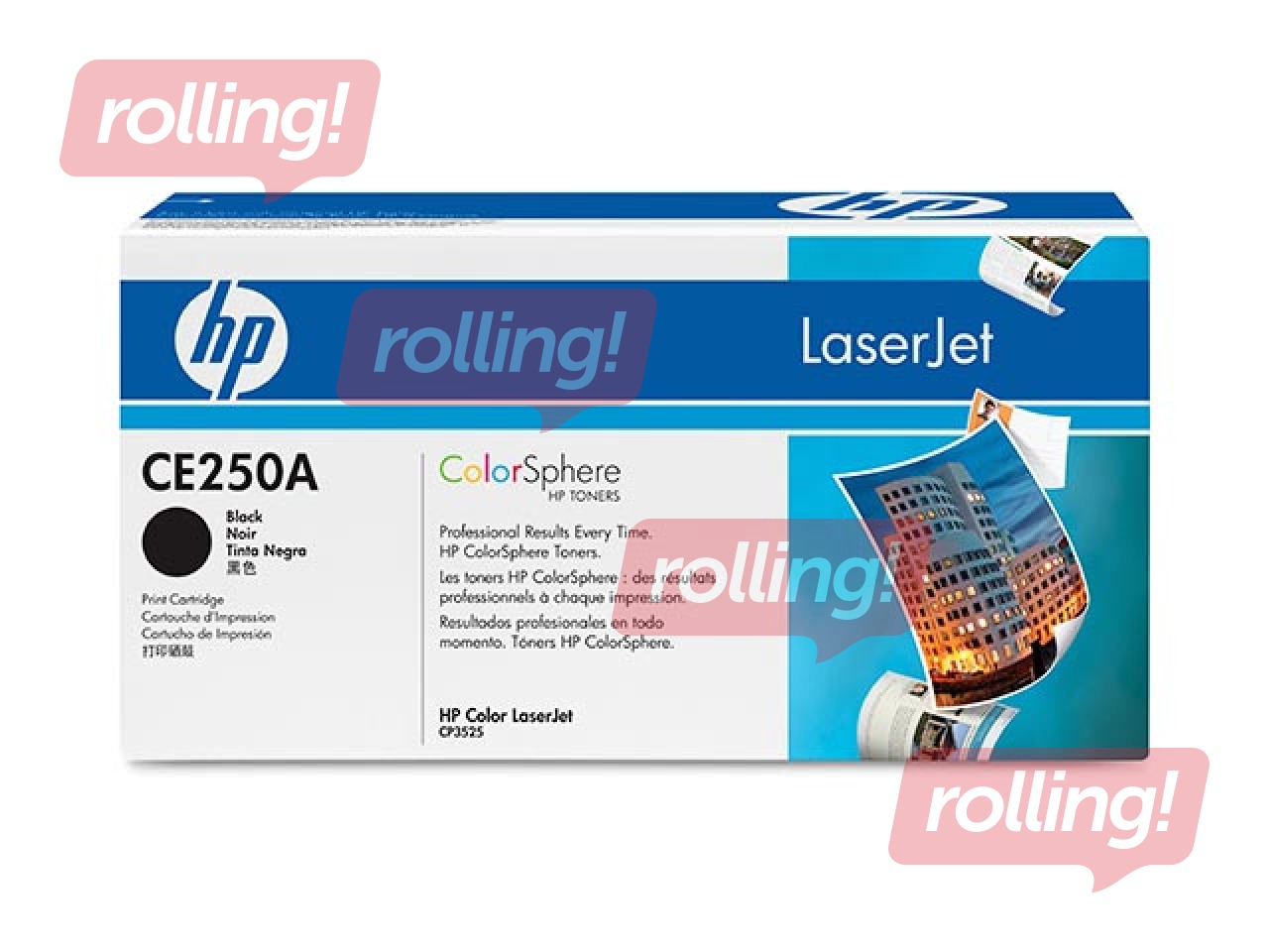 Tonera kasete HP CLJ CP3525, melna, (5000 lpp.)