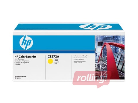 Tonera kasete HP CLJ CP5525N, dzeltena, (15000 lpp.)