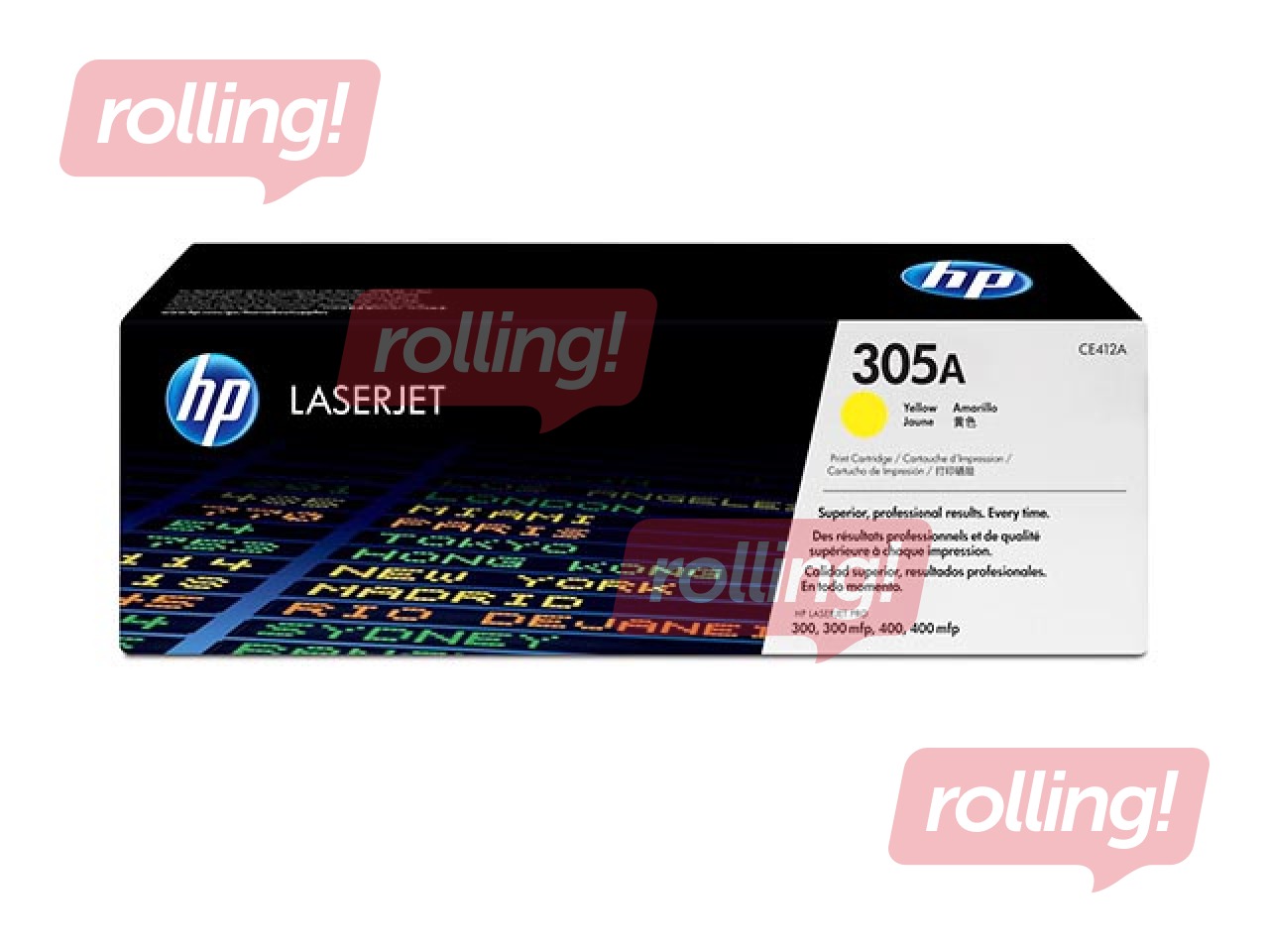 Tonera kasete HP CLJ PRO 300, dzeltena, (2600 lpp.)