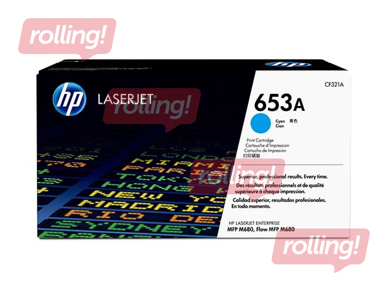 Tonera kasete HP 653A Ciānzila LaserJet Enterprise MFP M680, 16500 lpp