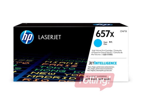 Tonera Kasete HP 657X, ciānzila (23000 lpp)