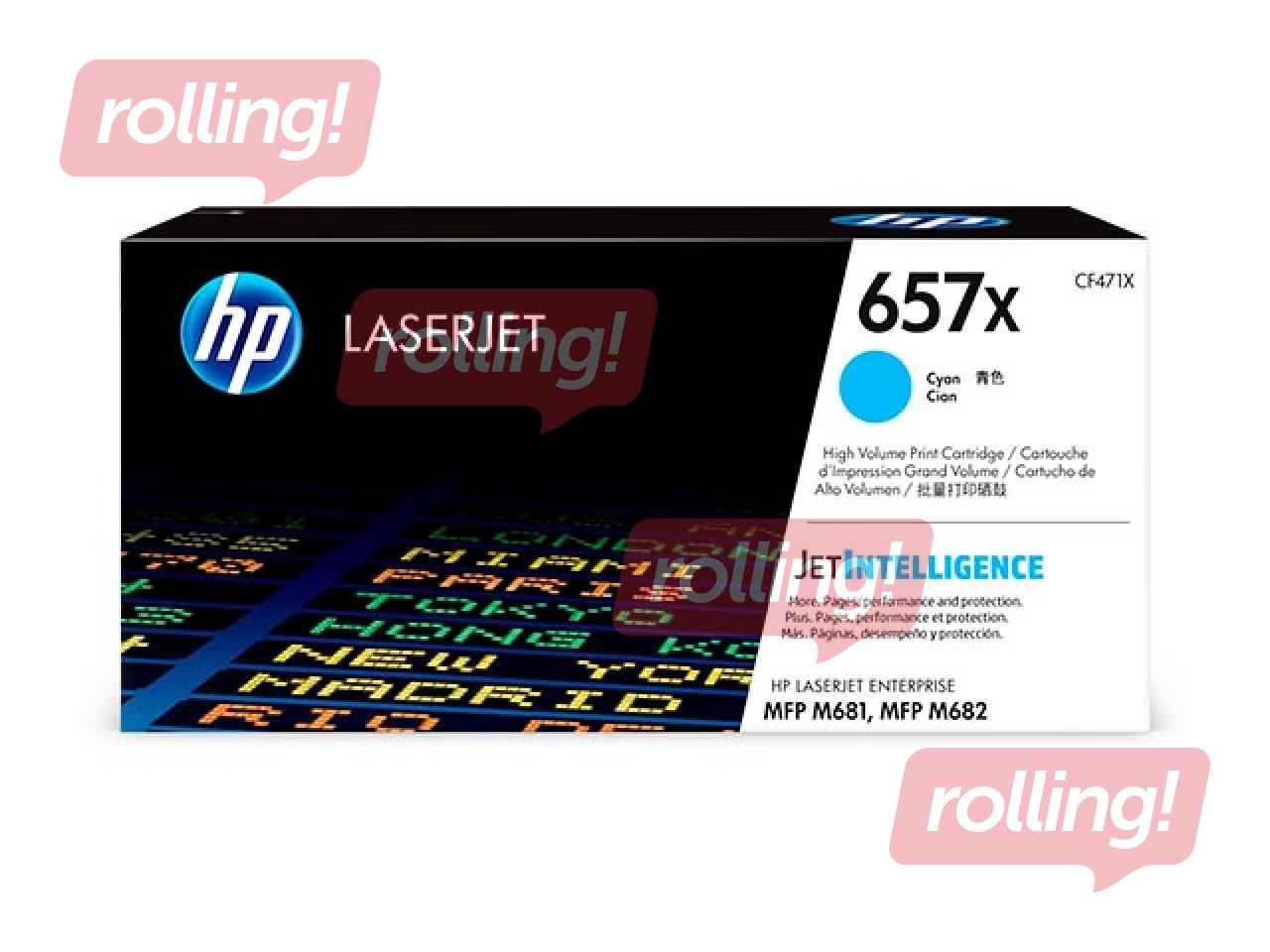 Tonera Kasete HP 657X, ciānzila (23000 lpp)