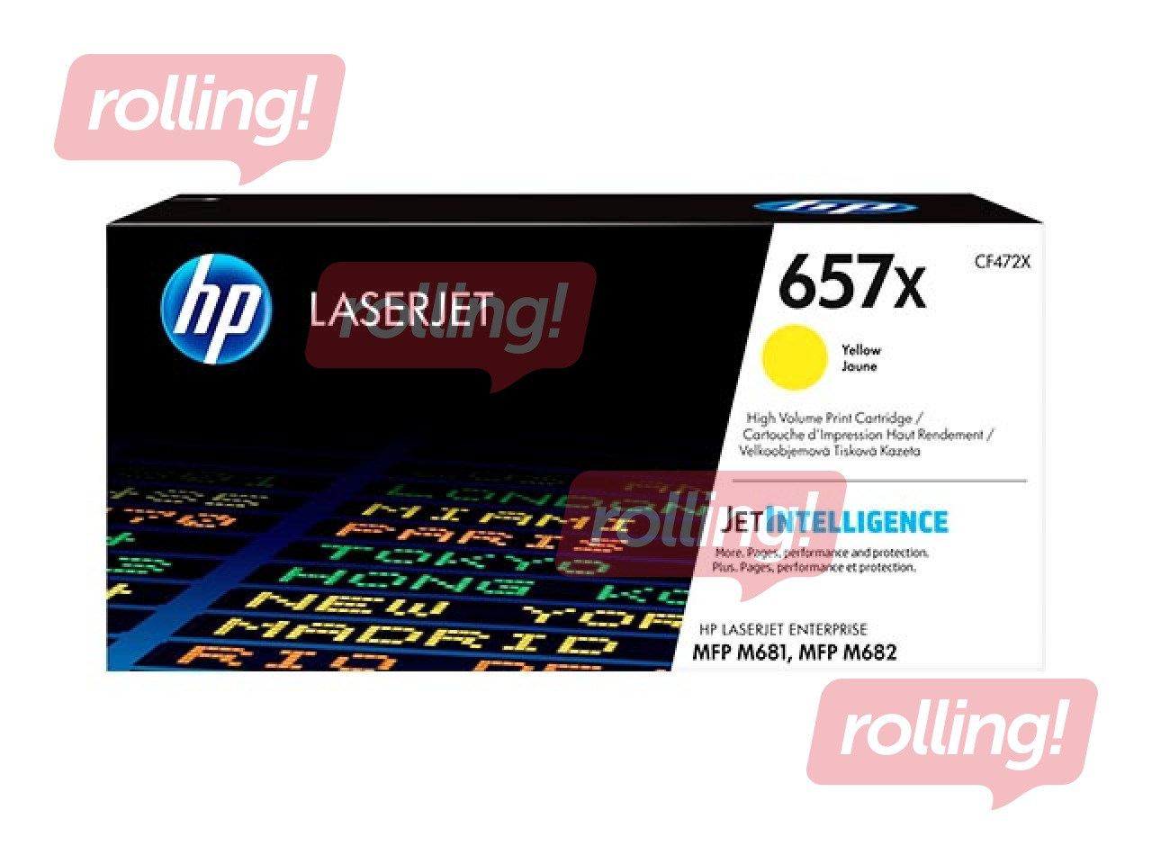 Tonera Kasete HP 657X, dzeltena (23000 lpp)