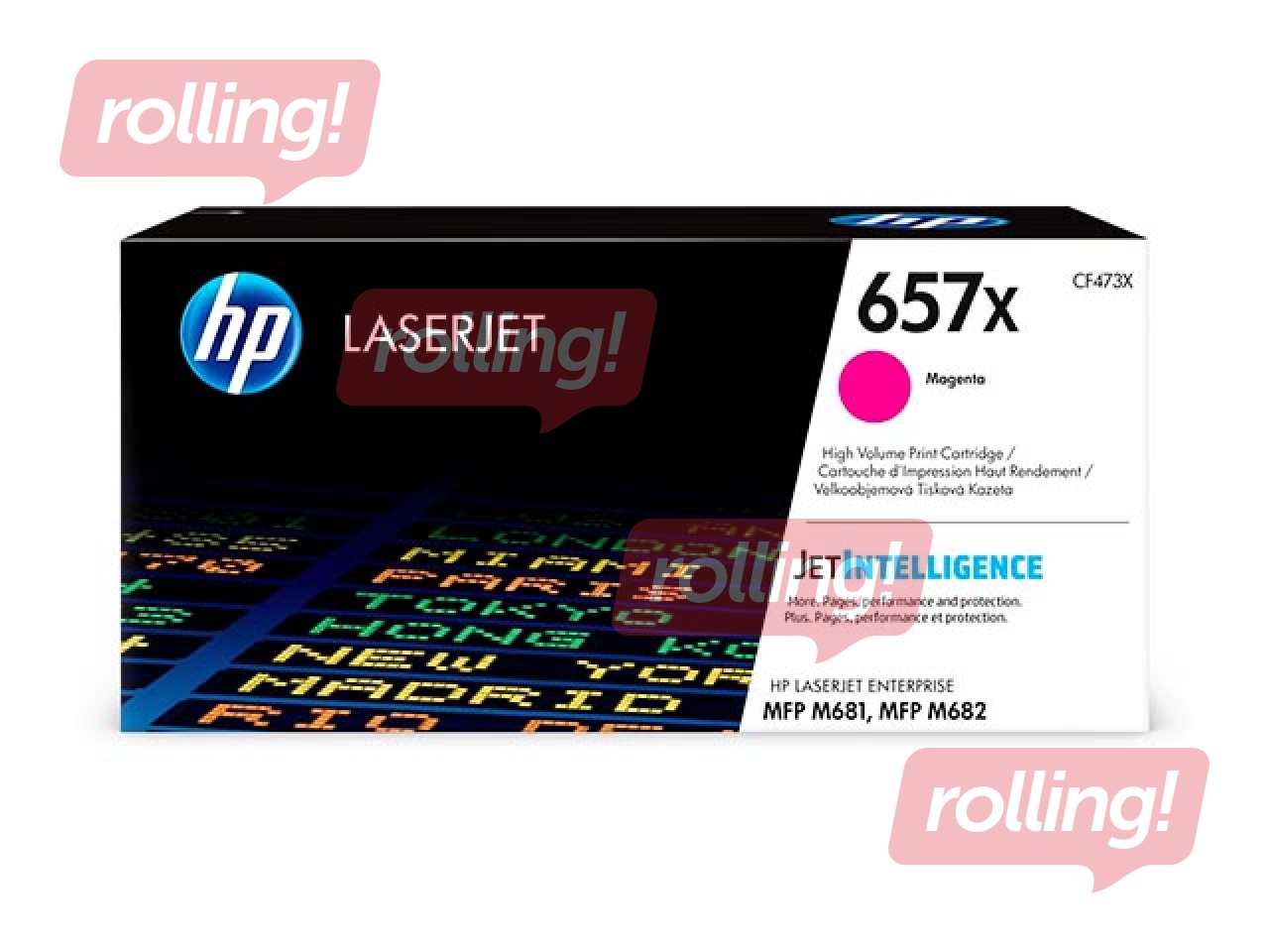 Tonera Kasete HP 657X, fuksīna sarkana (23000 lpp)