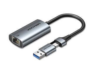 Adapteris Vention USB-A + USB-C uz Gigabit Ethernet 0.15m