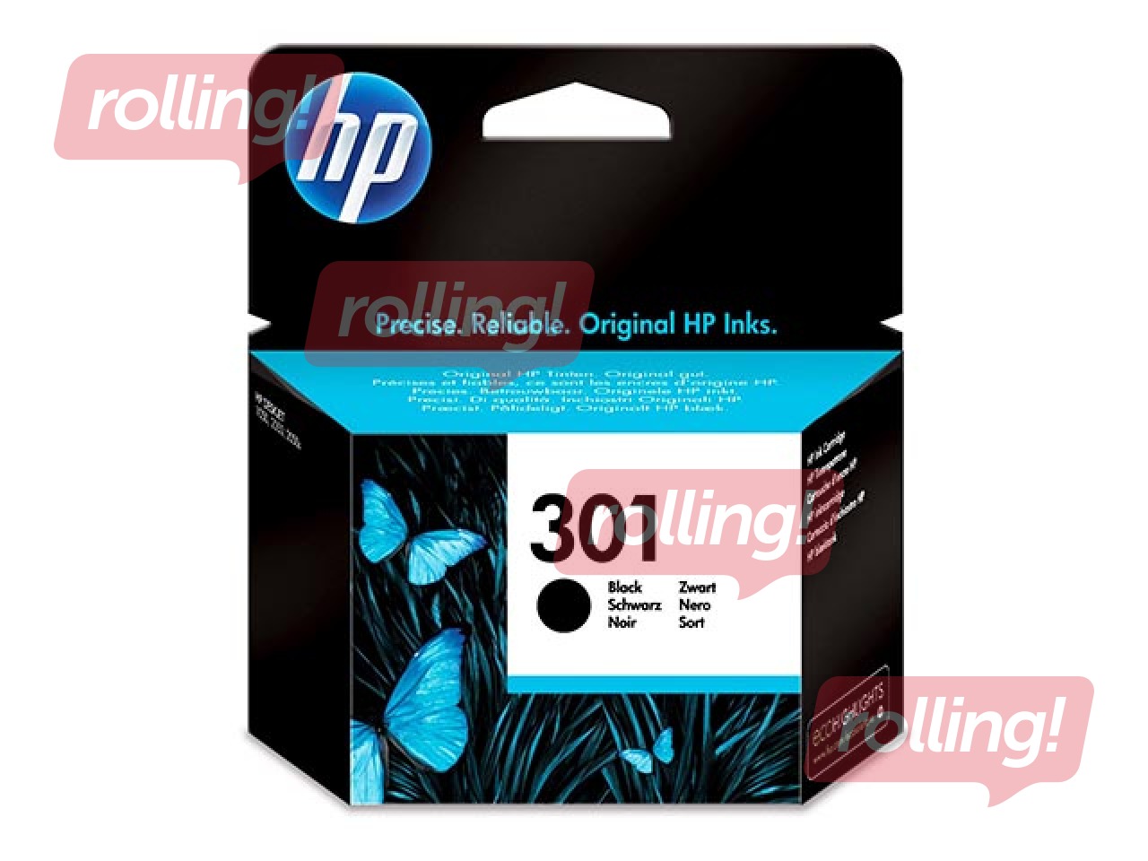 Tintes kasete HP Nr. 301, melna, 3ml