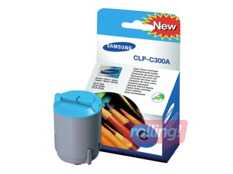 Tonera kasete Samsung CLP-300, ciānzila, (1000 lpp.)