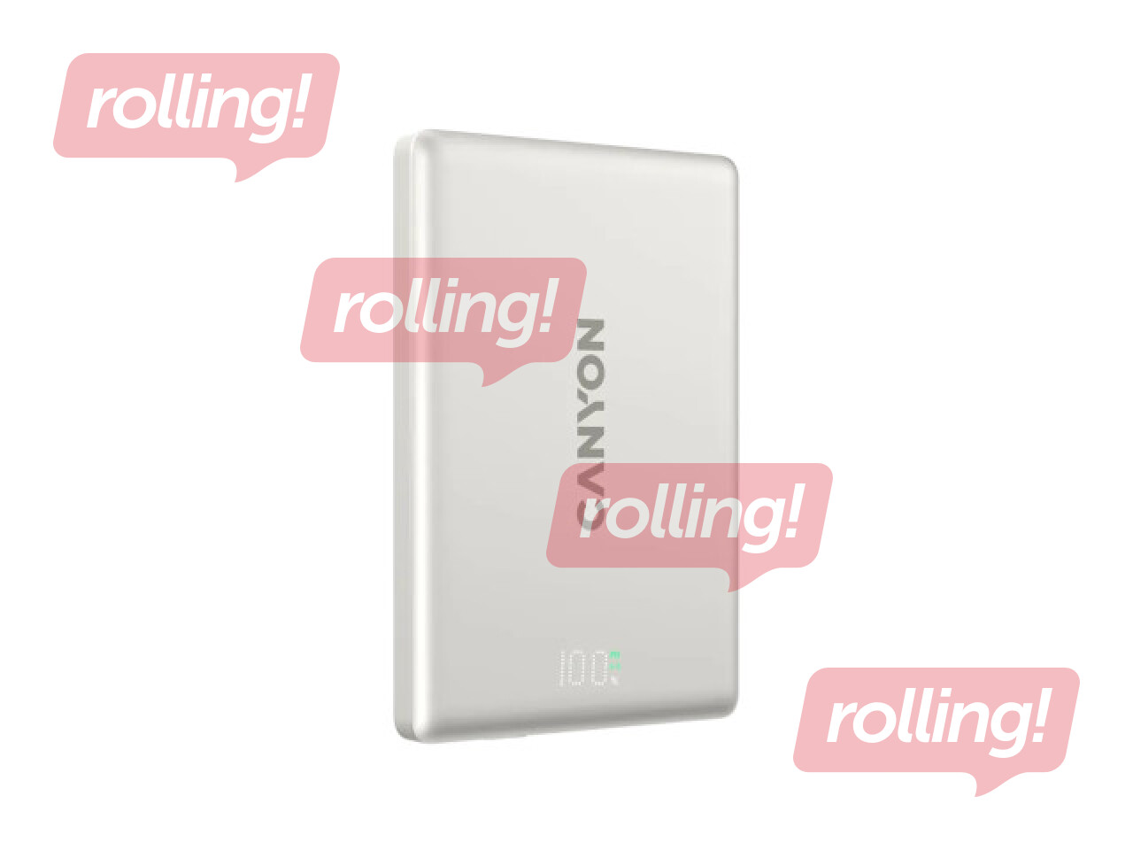 Canyon OnPower 500 Magnētiskā Bezvadu uzlādes baterija PD 20W, 5000mAh, MagSafe, pelēks