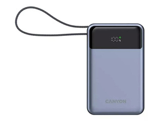 Mobilais lādētājs Canyon OnPower 600 PD 65W, 20000mAh, ar vadu, tumši pelēks