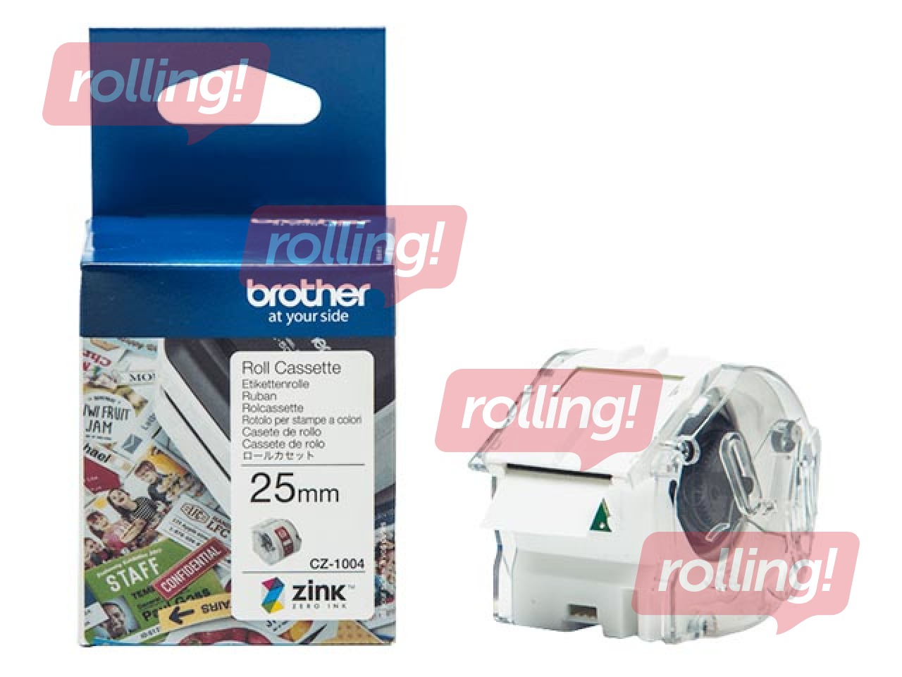 Brother CZ-1004 25mm x 5m pilnkrāsu uzlīmes