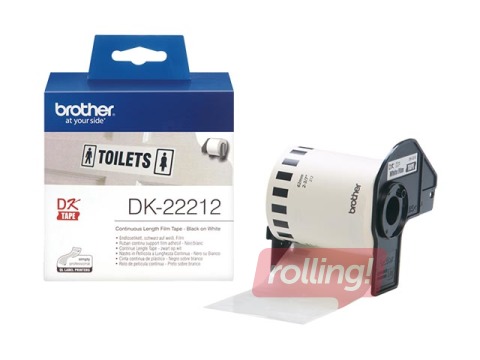 Brother DK-22212 Līmplēve, melns uz balta 62mm*15.24m