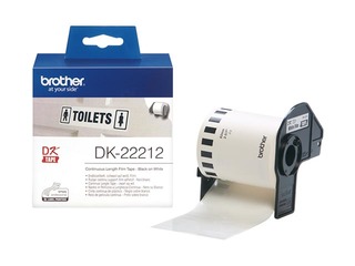 Brother DK-22212 Līmplēve, melns uz balta 62mm*15.24m