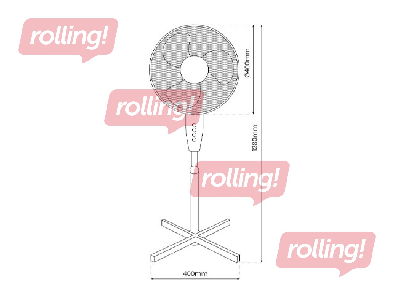 Grīdas ventilators Eco light, balts, 40cm, 45W