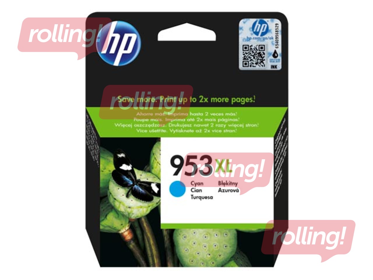 Tintes kasete HP 953XL, ciānzila, 1600 lpp