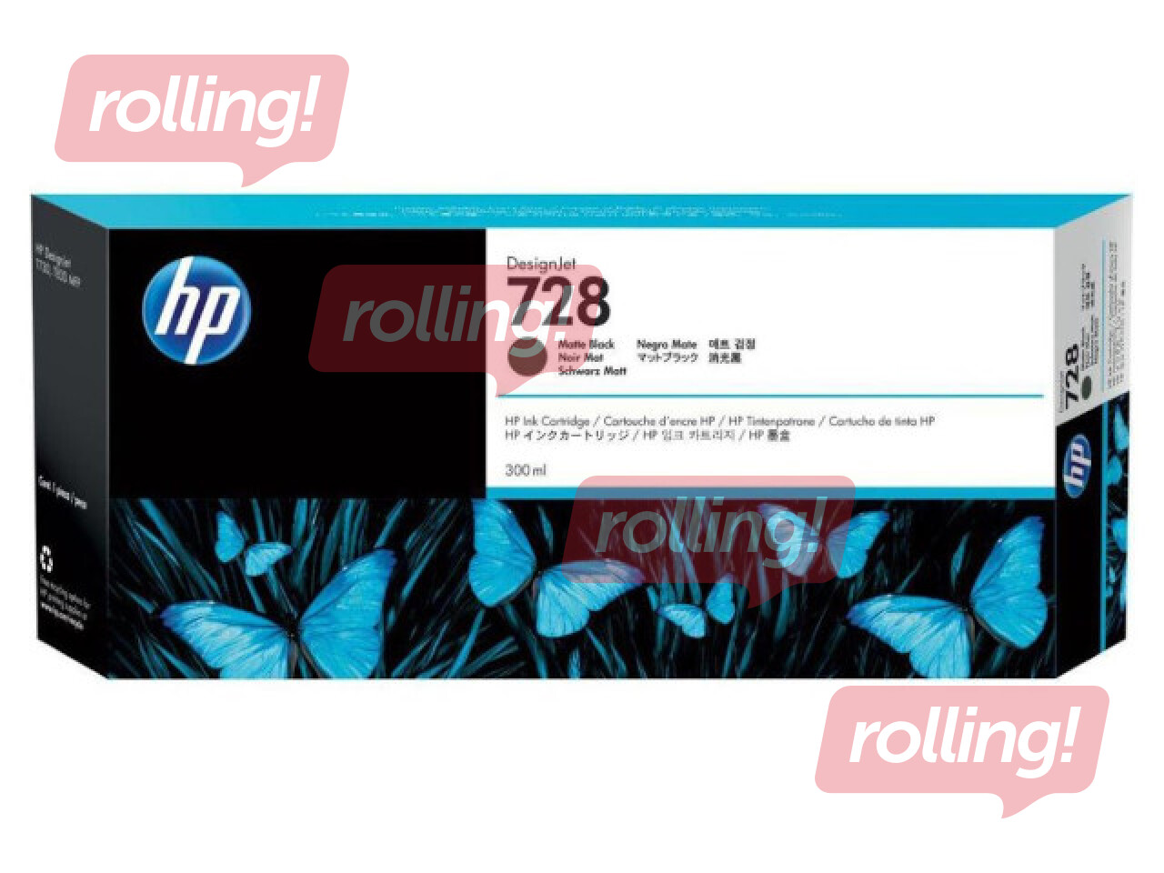 Tintes kasete HP 728, matēta melna, 300ml