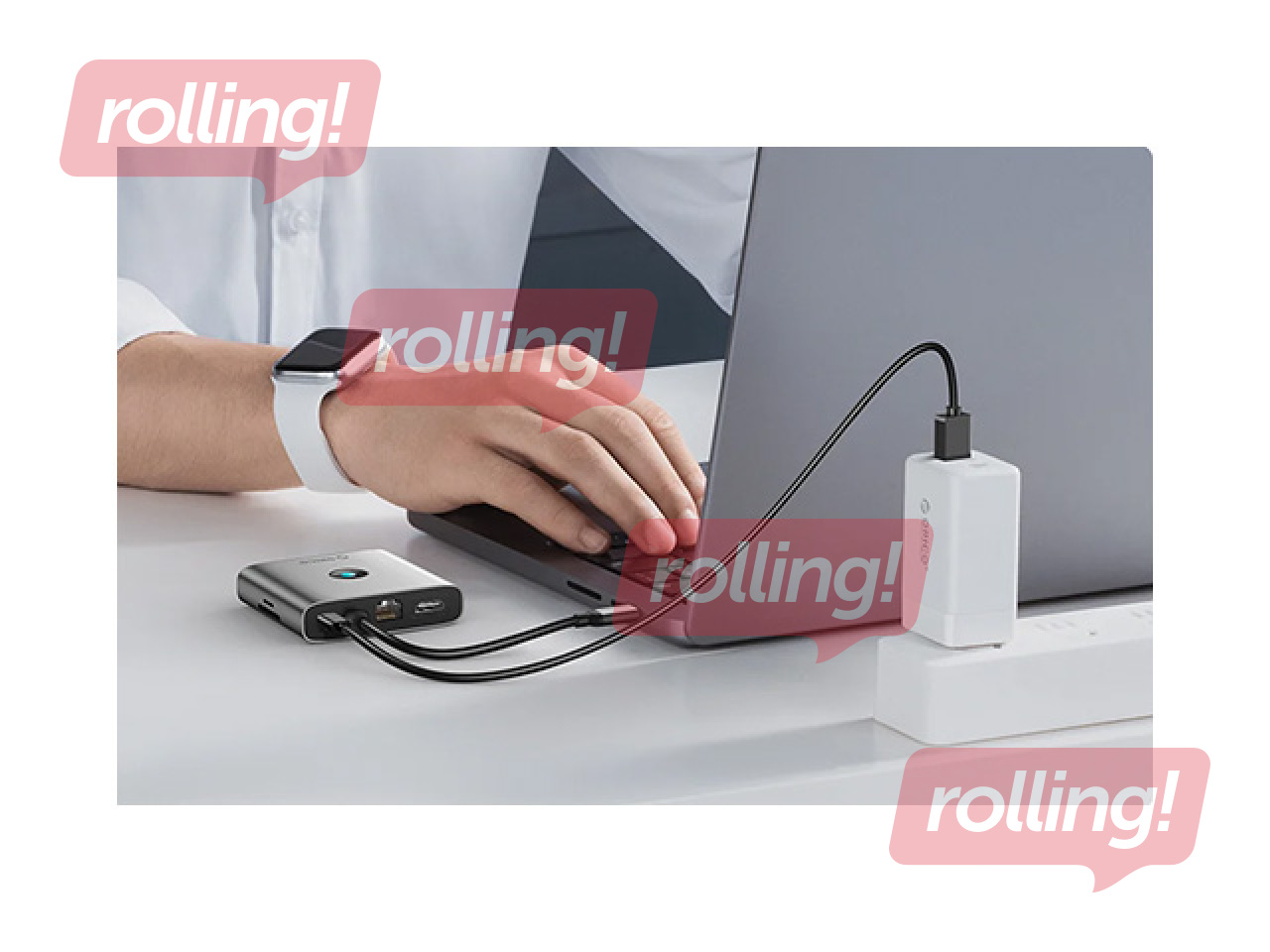 Adapteris Orico 6-in-1 hub, HDMI 4K + 2x USB-A 3.0, USB-C, 100W PD